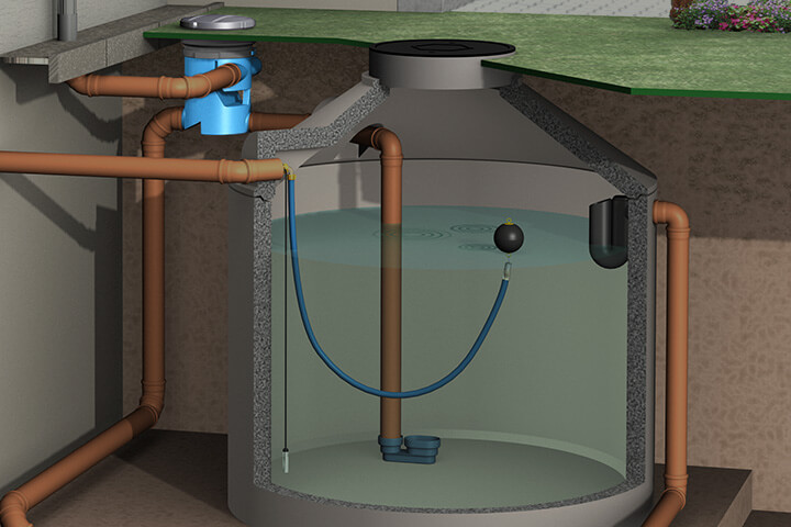 Zisternenfilter für Regenwassertank unterirdisch